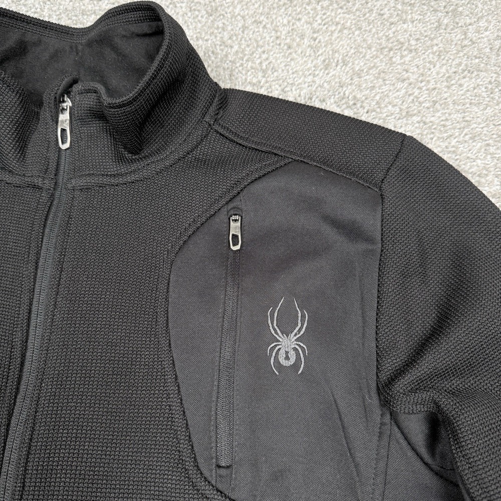 Spyder Full Zip Jacket Men L Black Fleece Thermal Outdoor Hiking - Picture 11 of 11